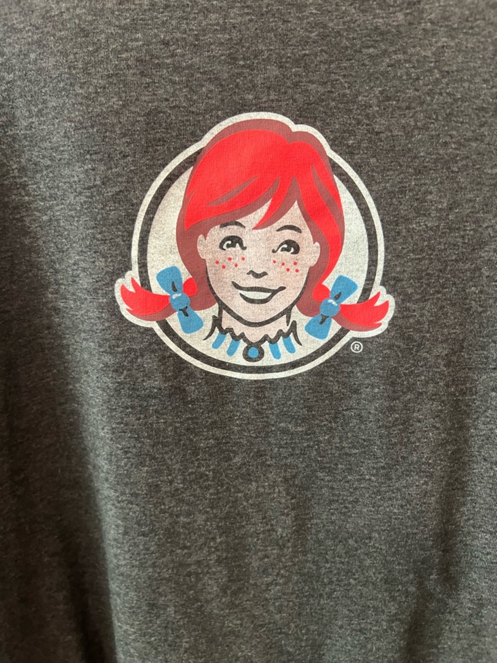 Wendy’s Tee with Red Hair Graphic and Blue Bows